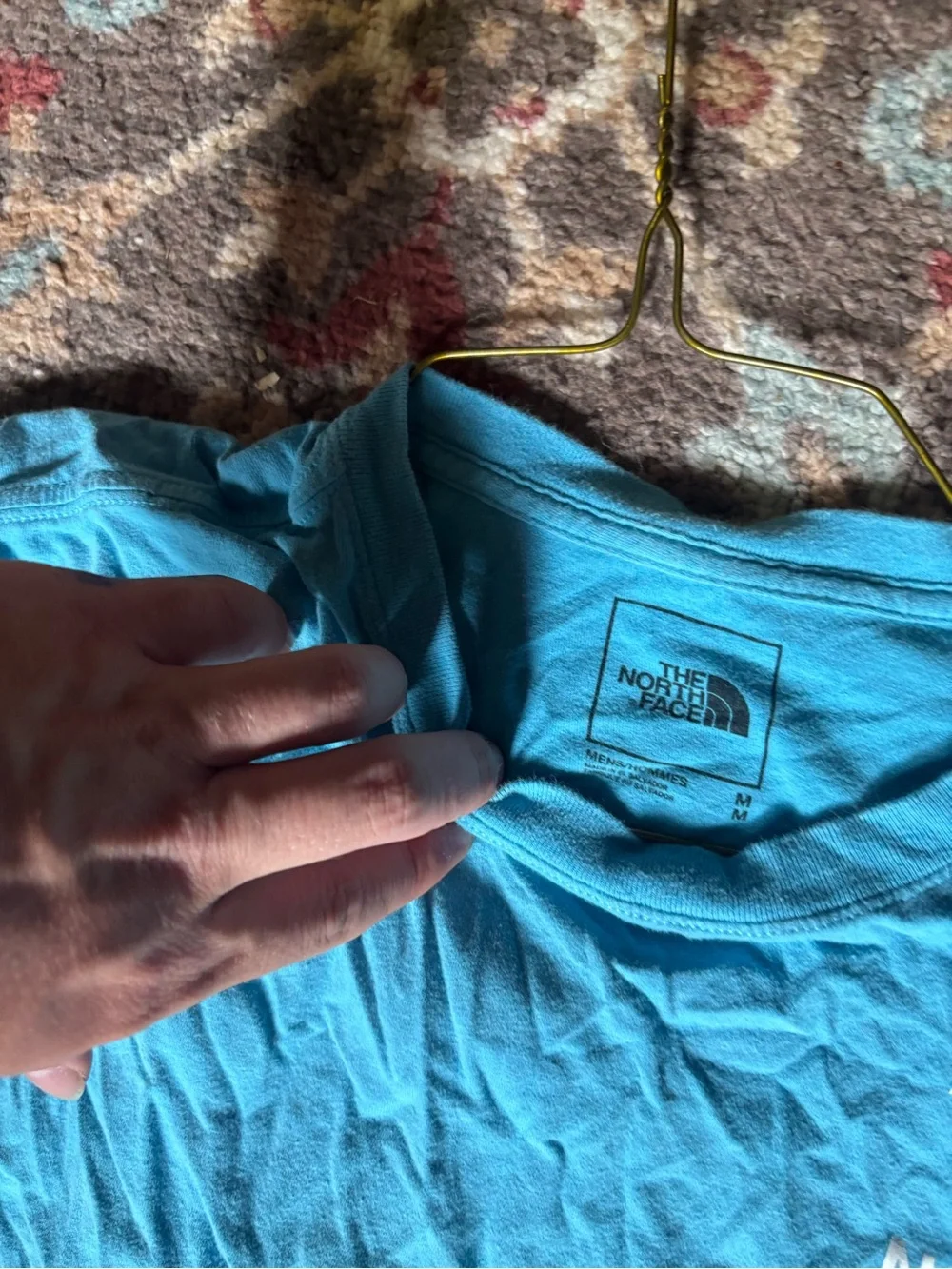 The North Face Men’s Short-Sleeve Crew T-Shirt — Teal Blue with White Logo